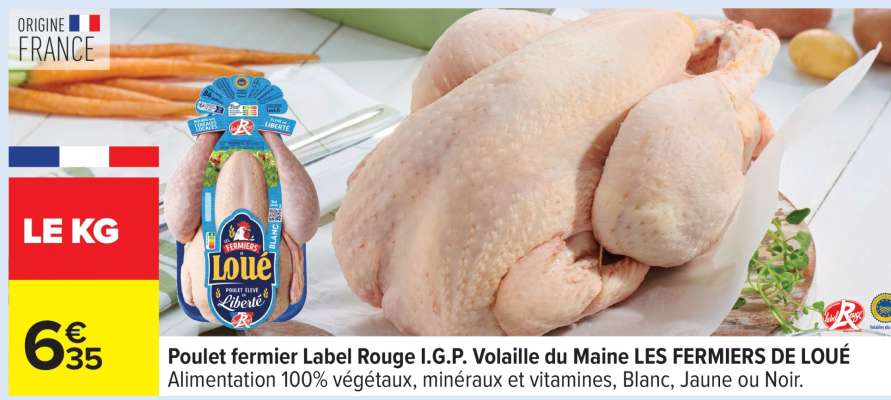 Poulet fermier Label Rouge I.G.P. Volaille du Maine LES FERMIERS DE LOUÉ