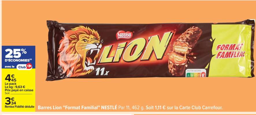 Barres LION "Format Familial"