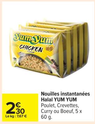 Nouilles instantanées Halal YUM YUM