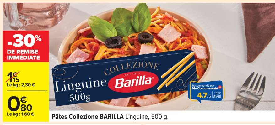 Pâtes Collezione BARILLA Linguine, 500 g