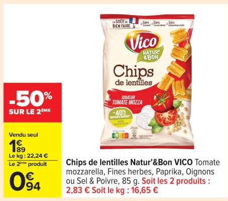 Chips De Lentilles Natur' & Bon Vico