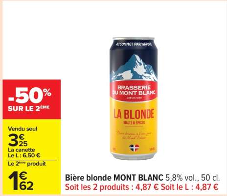 Bière Blonde Mont Blanc