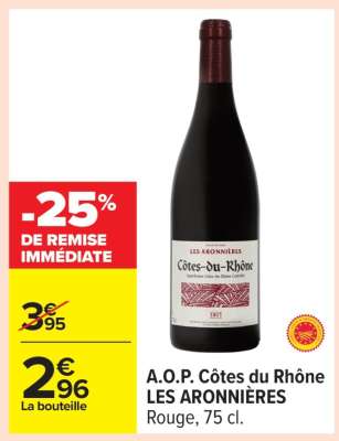 A.O.P. Côtes du Rhône LES ARONNIÈRES