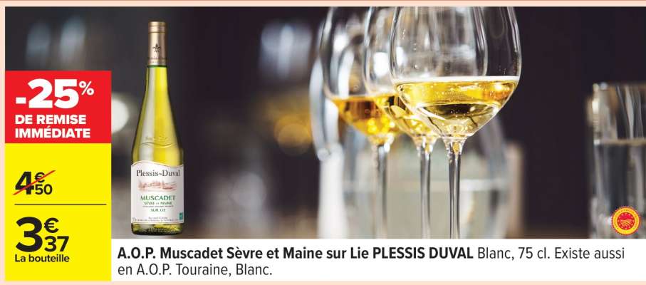 A.O.P. Muscadet Sèvre et Maine sur Lie PLESSIS DUVAL