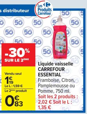 LIQUIDE VAISSELLE CARREFOUR ESSENTIAL