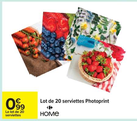 Lot de 20 serviettes photoprint