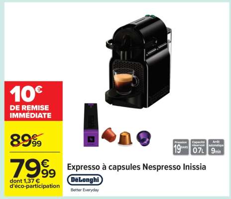 Expresso à capsules Nespresso Inissia