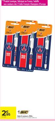 Stylo 4 couleurs «PSG»