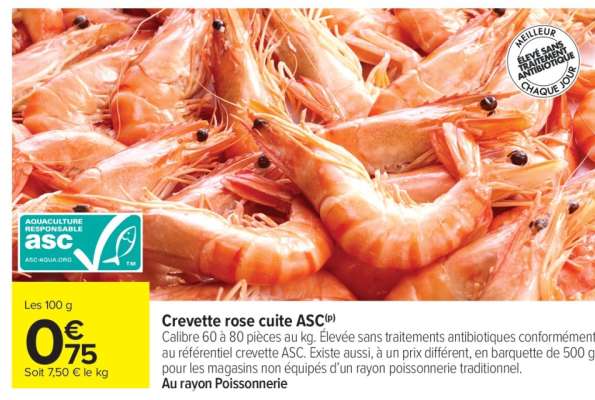 Crevette rose cuite ASC