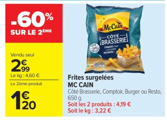 Frites surgelées MC CAIN