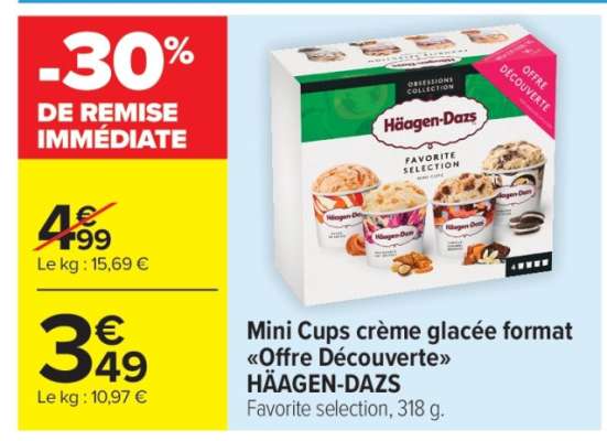 Mini Cups crème glacée format "Offre Découverte" HÄAGEN-DAZS