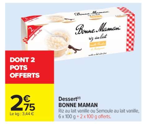 DESSERT “BONNE MAMAN”