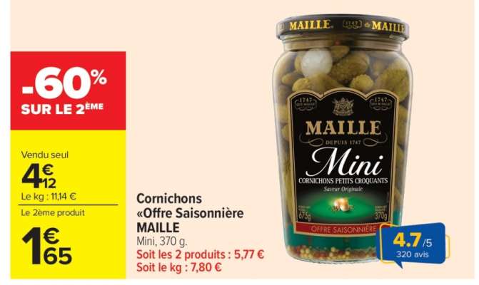 Cornichons "Offre Saisonnière" MAILLE