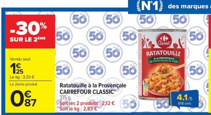 Ratatouille à la Provençale CARREFOUR CLASSIC