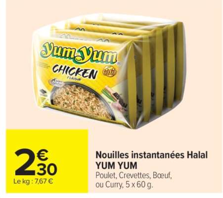 Nouilles instantanées Halal YUM YUM