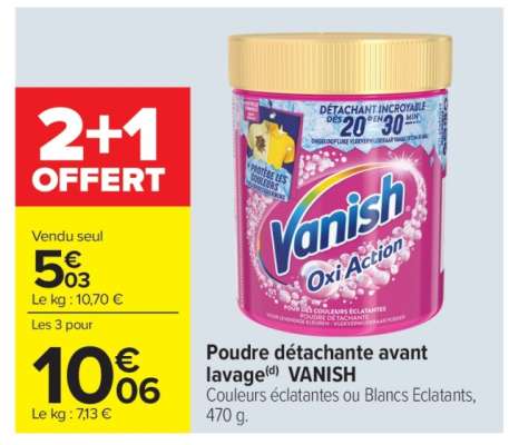 Poudre détachante avant lavage VANISH