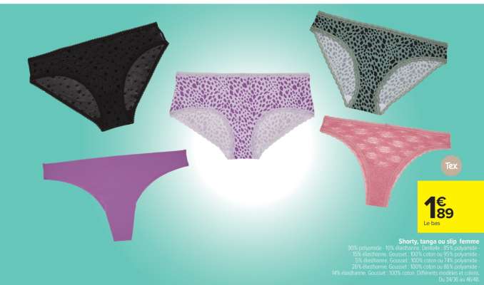 Shorty, tanga ou slip femme