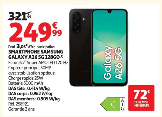 SMARTPHONE SAMSUNG GALAXY A26 5G 128GO