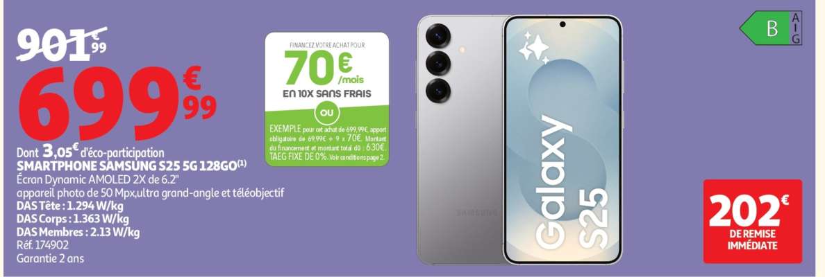 SMARTPHONE SAMSUNG S25 5G 128GO