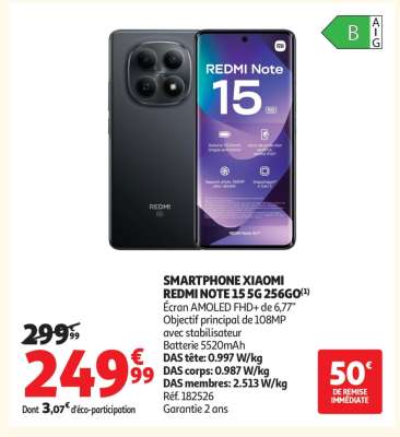 SMARTPHONE XIAOMI REDMI NOTE 15 5G 256GO