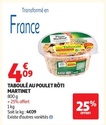 TABOULÉ AU POULET RÔTI MARTINET