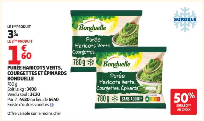 PURÉE HARICOTS VERTS, COURGETTES ET ÉPINARDS BONDUELLE