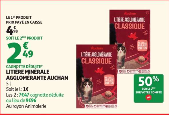 Litière Minérale Agglomérante Auchan