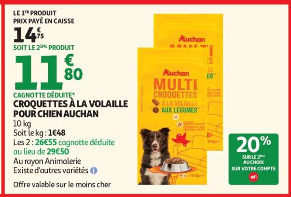 CROQUETTES À LA VOLAILLE POUR CHIEN AUCHAN