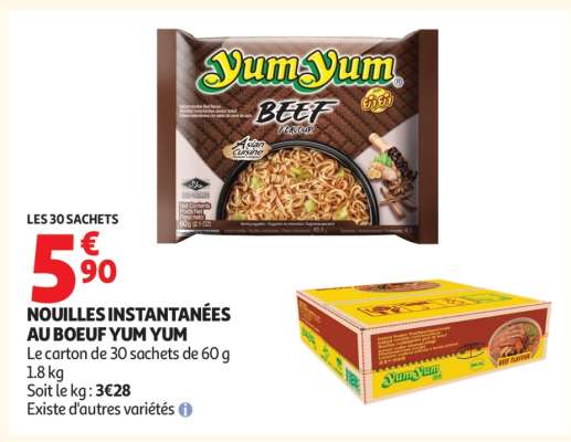 Nouilles Instantanées au Boeuf Yum Yum
