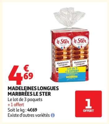 MADELEINES LONGUES MARBRÉES LE STER