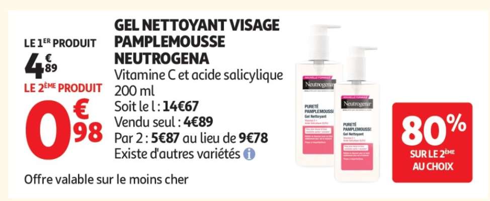 GEL NETTOYANT VISAGE PAMPLEMOUSSE NEUTROGENA