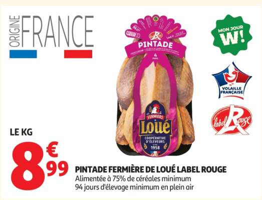 Pintade Fermière De Loué Label Rouge
