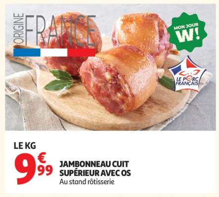 Jambonneau cuit supérieur avec os