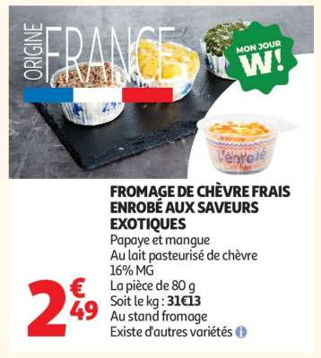 FROMAGE DE CHÈVRE FRAIS ENROBÉ AUX SAVEURS EXOTIQUES