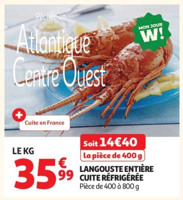 LANGOUSTE ENTIÈRE CUITE RÉFRIGÉRÉE