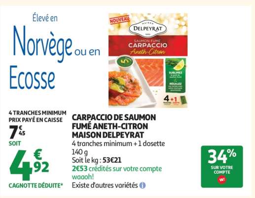 CARPACCIO DE SAUMON FUMÉ ANETH-CITRON MAISON DELPEYRAT