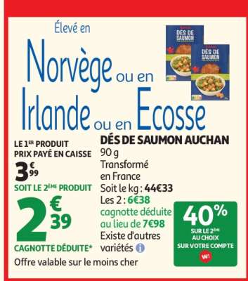 DÉS DE SAUMON AUCHAN