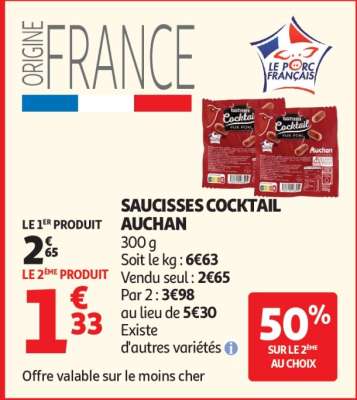 Saucisses Cocktail Auchan