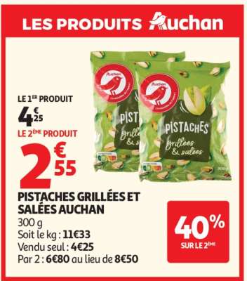 Pistaches Grillées Et Salées Auchan