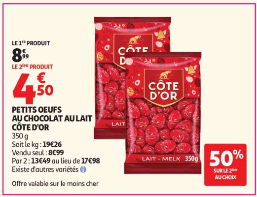 PETITS OEUFS AU CHOCOLAT AU LAIT CÔTE D'OR