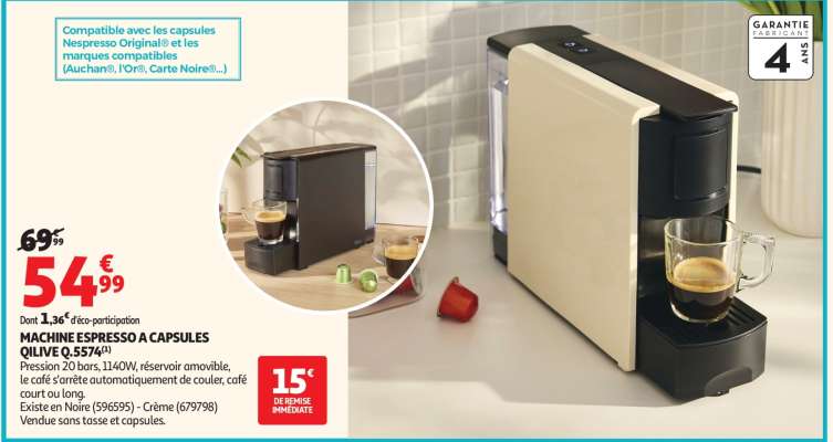 MACHINE ESPRESSO A CAPSULES QILIVE