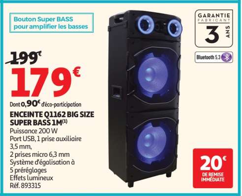 ENCEINTE Q1162 BIG SIZE SUPER BASS 1M