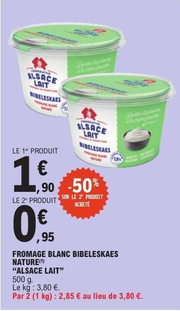 FROMAGE BLANC BIBELESKAES NATURE ALSACE LAIT