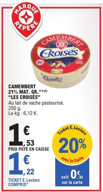 Camembert 21% MAT.GR. 'Les Croisés'