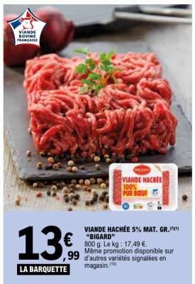 VIANDE HACHÉE 5% MAT. GR. “BIGARD”