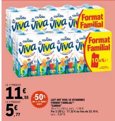 Lait UHT Viva 10 Vitamines Format Familial