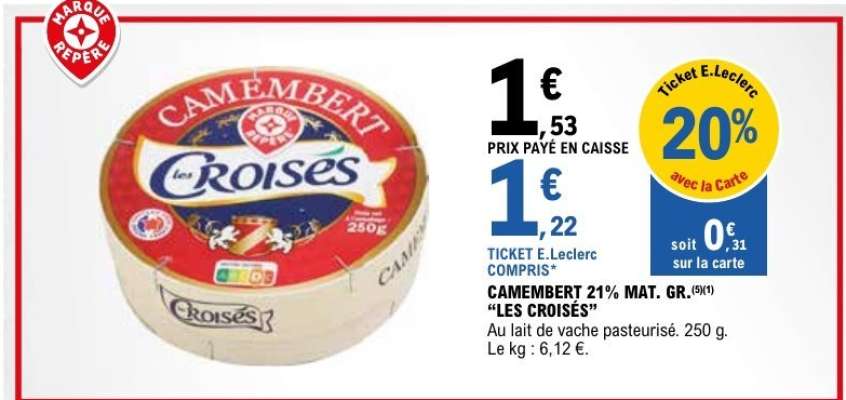 Camembert 21% MAT.GR. 'Les Croisés'