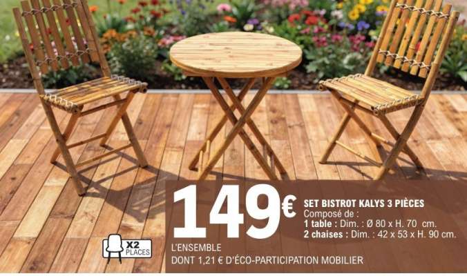 SET BISTROT KALYS 3 PIÈCES