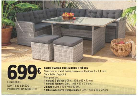 SALON D'ANGLE PAUL MATHIS 5 PIÈCES
