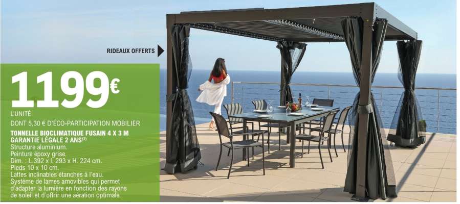 Tonnelle Bioclimatique Fusain 4 X 3 M